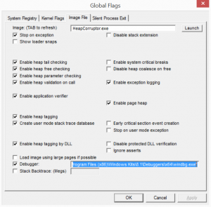 What you need to to set in Global Flags to catch heap corruptions in production.